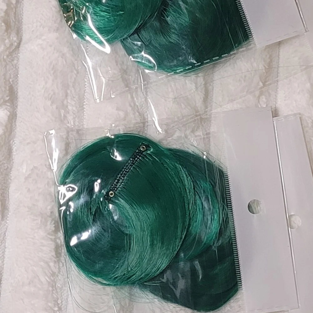 Emerald Green Hair Extensions By Feshfen, 5 Clips 22